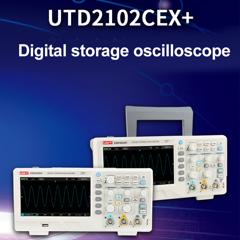 Digital Storage Oscilloscope 100Mhz - UNI-T UTD2102CEX + cyfrowy oscyloskop pamięciowy