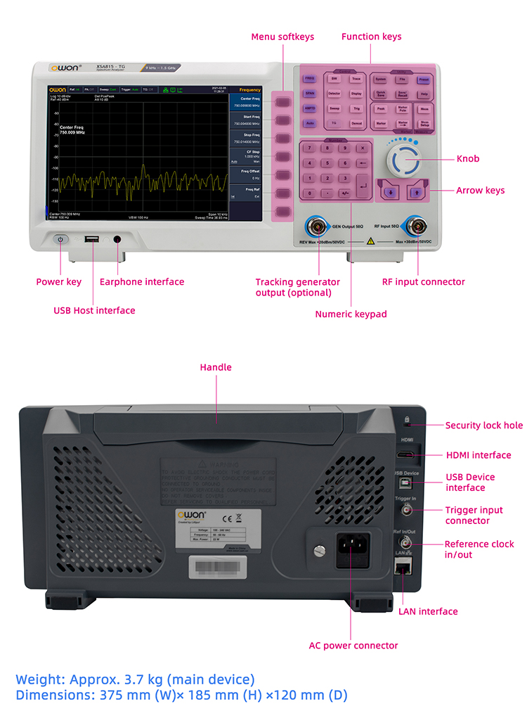 Signal Generator Spectrum Analyzer - Przenośny analizator widma 9 kHz do