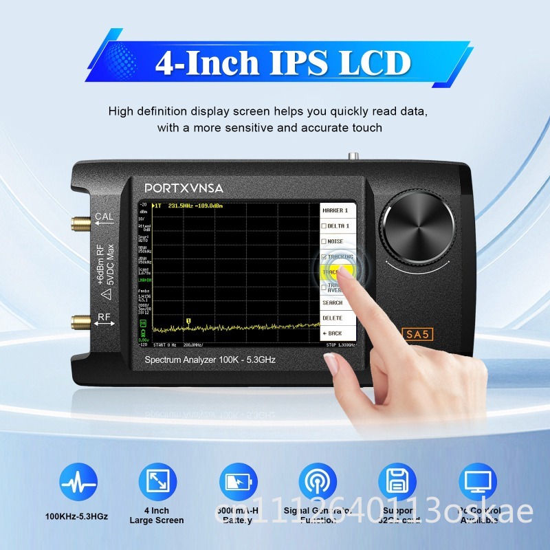Signal Generator Spectrum Analyzer - Wielofunkcyjny analizator widma SA5 z 4-calowym