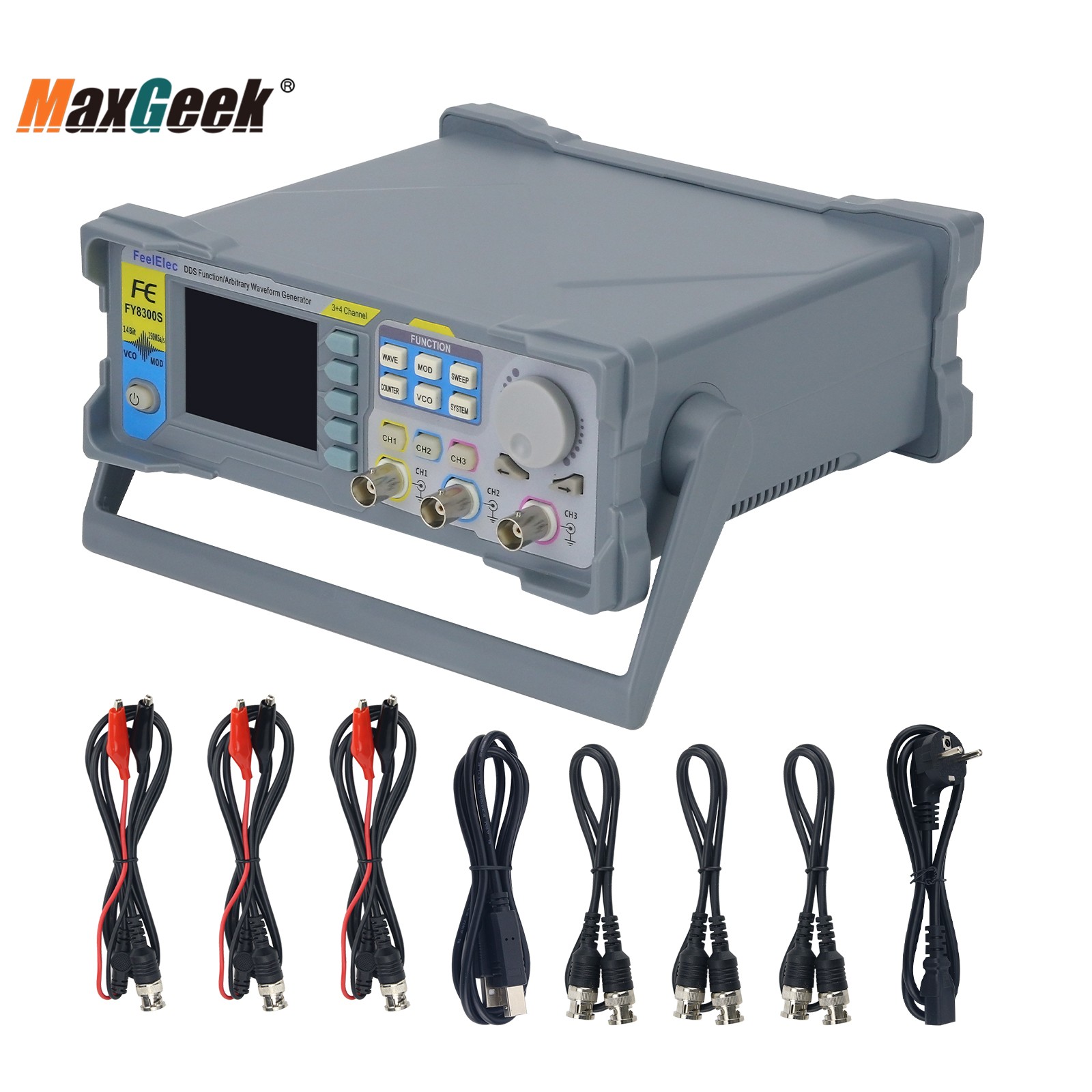 Function Arbitrary Waveform Generator - Maxgeek FY8300S-20M 20MHz 40MHz 60MHz 3-kanałowa