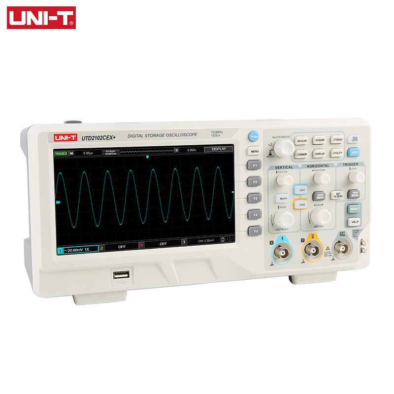 UNI-T UTD2102CEX + cyfrowy osc – Digital Storage Oscilloscope 100Mhz recenzja i cena
