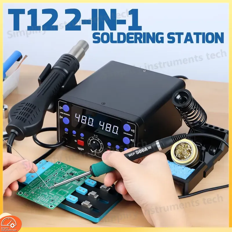 Stacja lutownicza 775W 2 w 1 z – Hot Air Rework Station T12 recenzja i cena