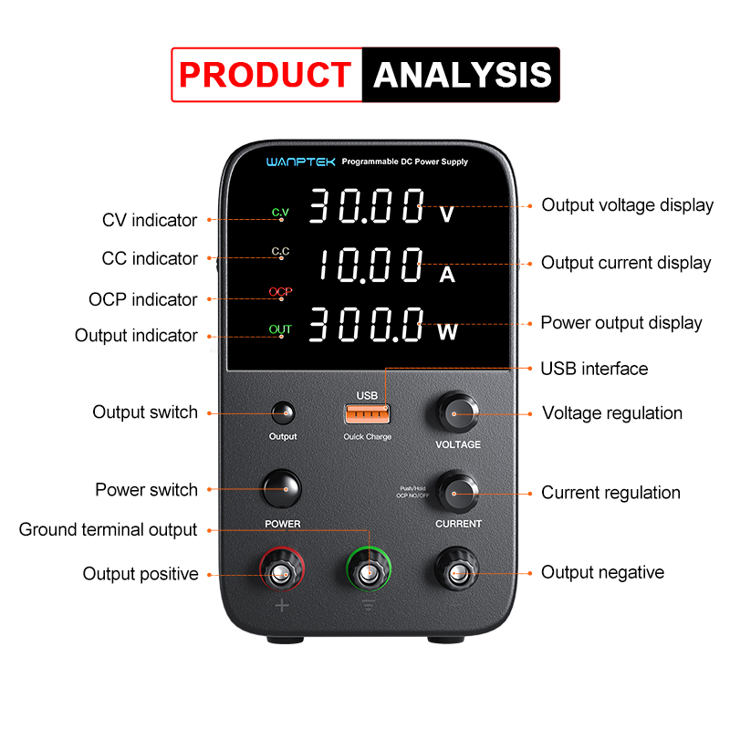 Wanptek Programowalny zasilacz – Programmable Dc Power Supply 30V 10A recenzja i cena