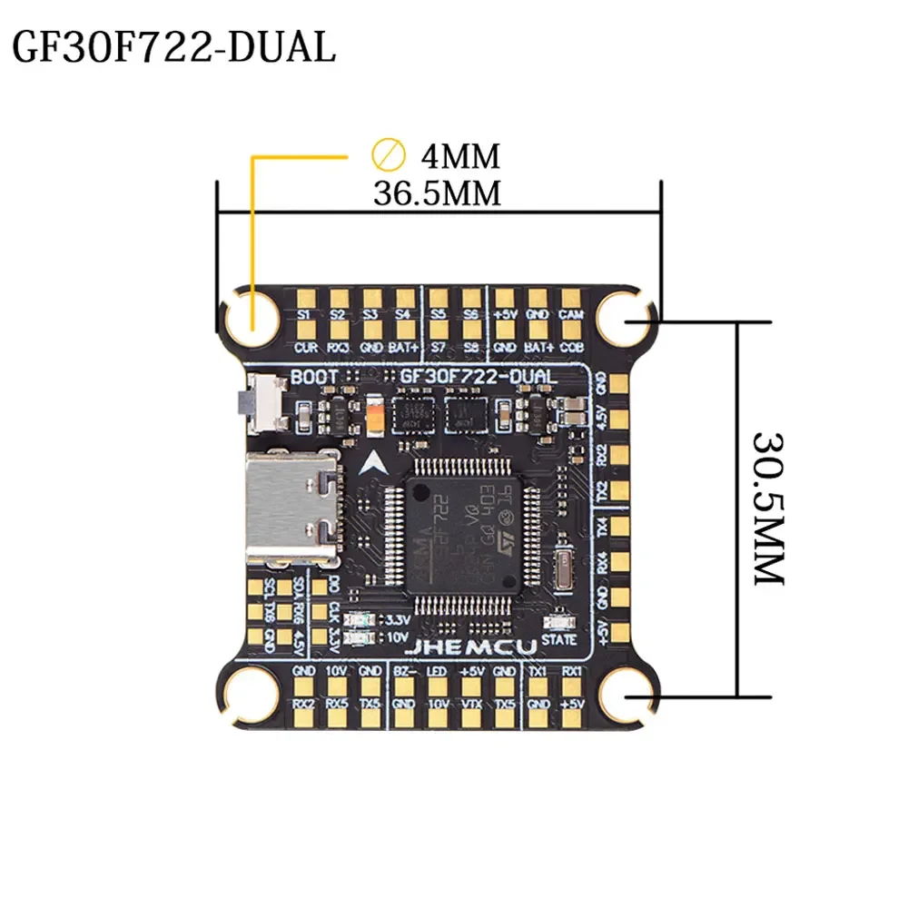 Kontroler lotu JHEMCU F7 F722  – Fpv Flight Controller F7 Stack 60A recenzja i cena