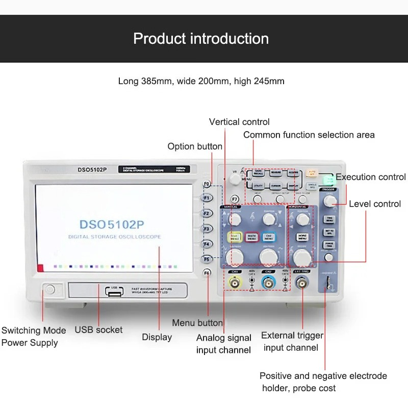 Darmowa wysyłka Hantek DSO5102 – Digital Storage Oscilloscope 100Mhz recenzja i cena